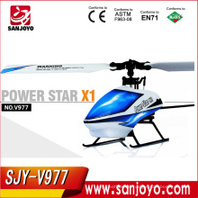 Newest WL remote control helicopter toys Power Star X1 2.4G 6CH Brushless can easily make various stunts RC Helicopter SJY-V977